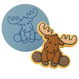 Moose Body Cookie Cutter | Stamp | Stencil #1 Animals & Dinosaurs Cookie Cutter Lady MINI - 2 Inches (5cm) Debosser ONLY 