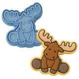 Moose Body Cookie Cutter | Stamp | Stencil #1 Animals & Dinosaurs Cookie Cutter Lady MINI - 2 Inches (5cm) **BUNDLE** Cutter + Stamp 