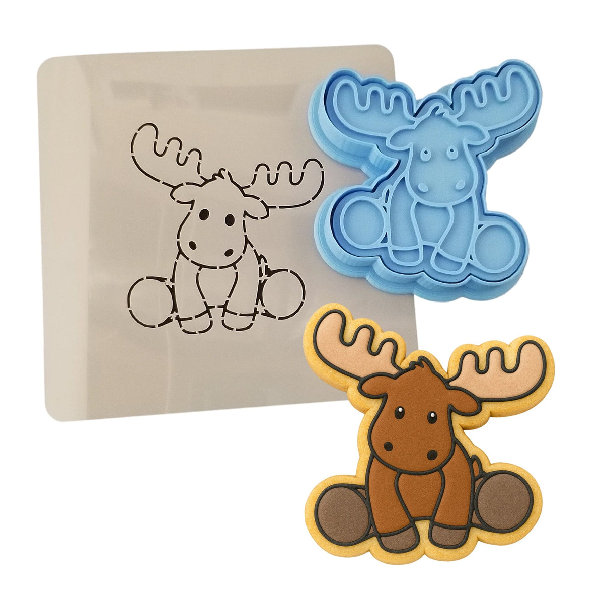 Moose Body Cookie Cutter | Stamp | Stencil #1 Animals & Dinosaurs Cookie Cutter Lady 