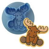 Moose Body Cookie Cutter | Stamp | Stencil #1 Animals & Dinosaurs Cookie Cutter Lady MINI - 2 Inches (5cm) **BUNDLE** Cutter + Debosser 