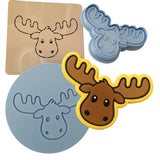 Moose Head Cookie Cutter | Stamp | Stencil #2 Animals & Dinosaurs Cookie Cutter Lady 