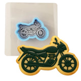 Motorcycle Cookie Cutter | Stamp | Stencil #3 Comic Book / Vehicles Cookie Cutter Lady MINI - 2 Inches (5cm) **BUNDLE** Cutter + Stencil 