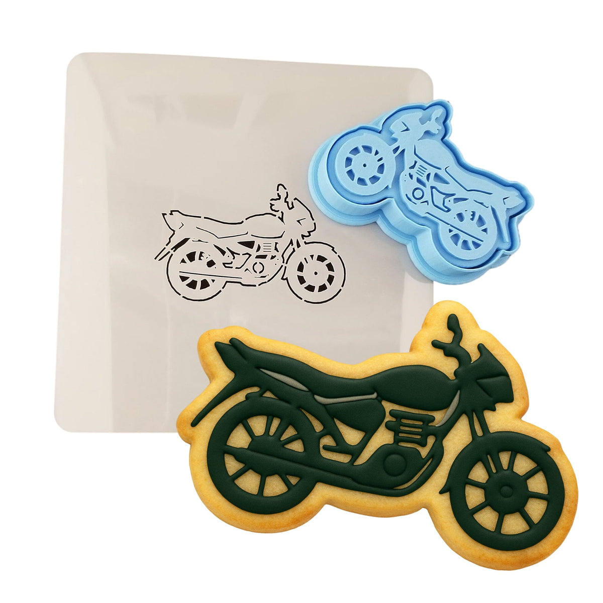 Motorcycle Cookie Cutter | Stamp | Stencil #3 Comic Book / Vehicles Cookie Cutter Lady 