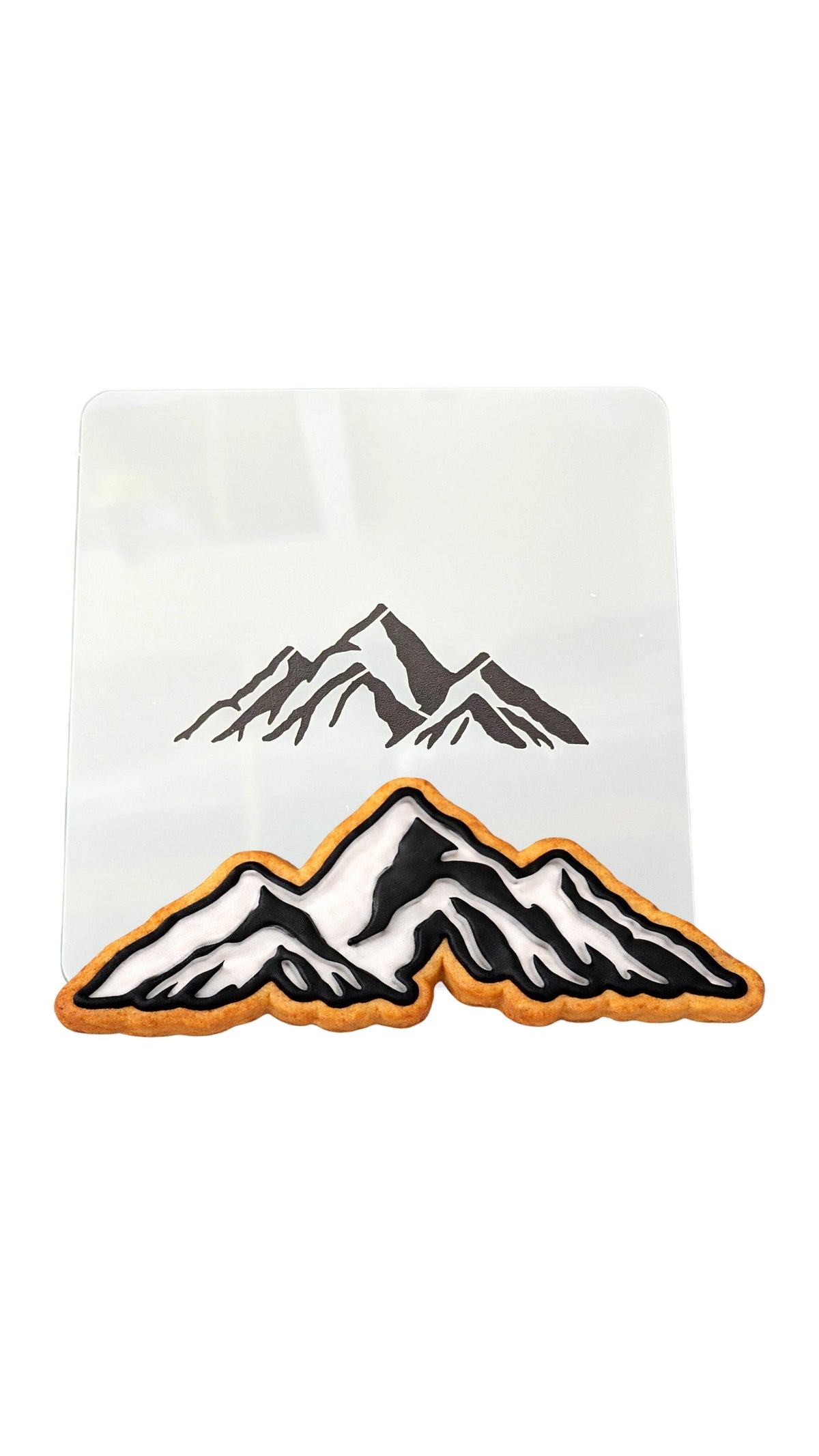 Mountain Range Cookie Cutter | Stamp | Stencil #2 Boys/ Army / Outdoorsman Cookie Cutter Lady MINI - 2 Inches (5cm) Stencil ONLY 