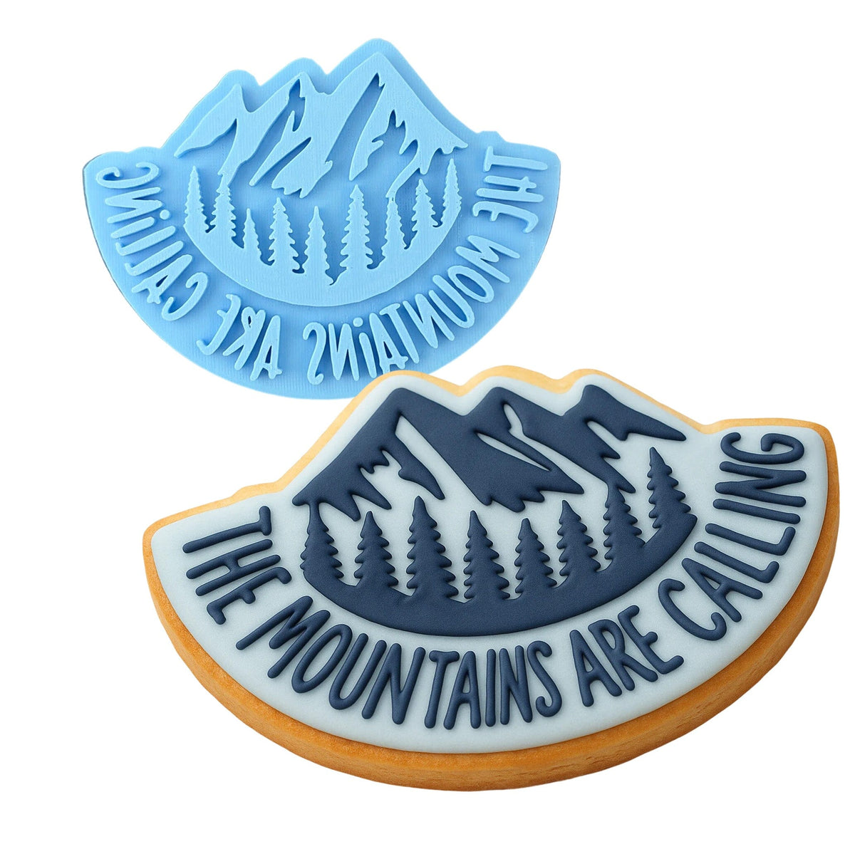 Mountains Are Calling Cookie Cutter | Stamp | Stencil #1 Boys/ Army / Outdoorsman Cookie Cutter Lady 2 Inch Small Cupcake Stamp Only No