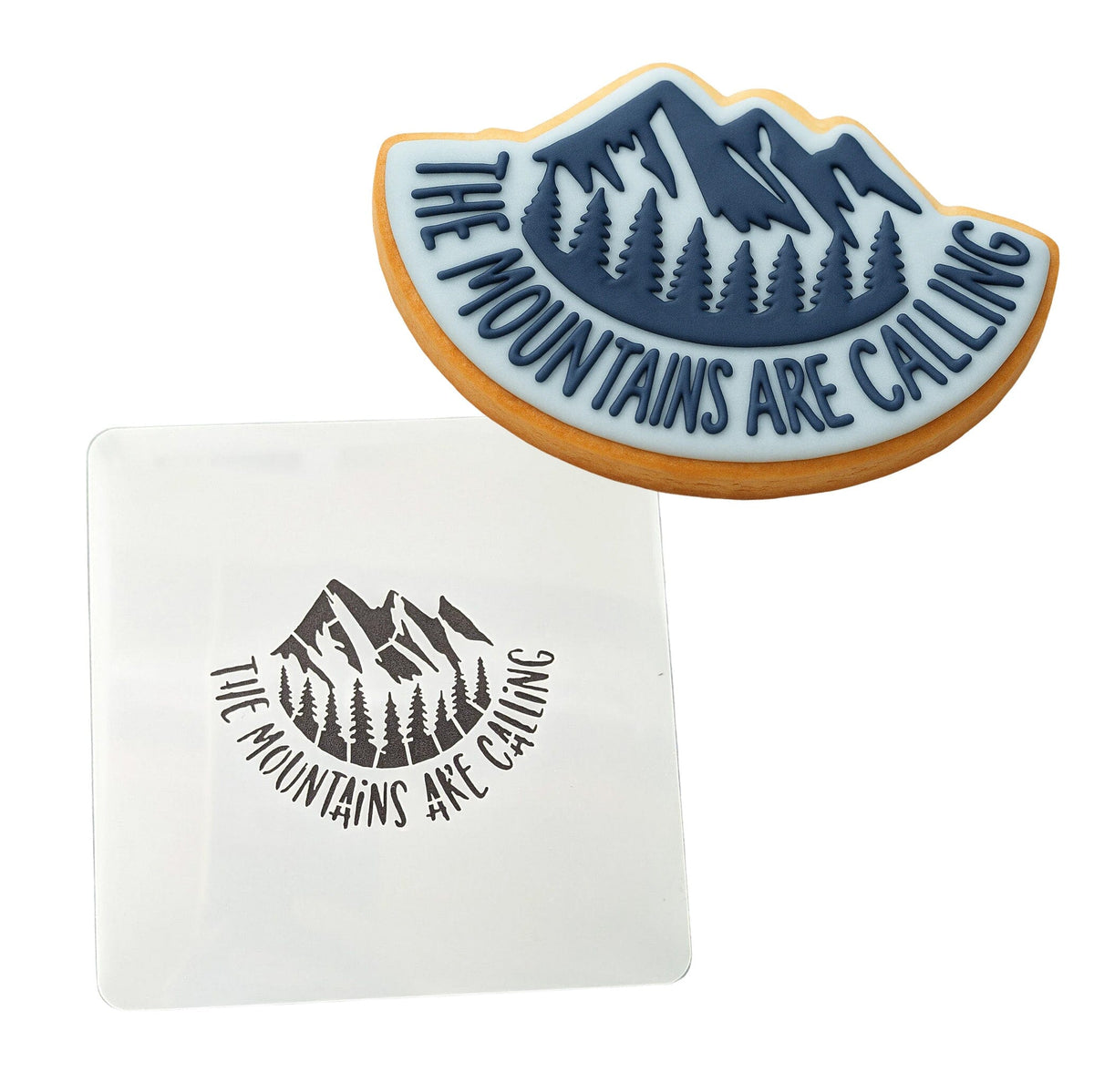 Mountains Are Calling Cookie Cutter | Stamp | Stencil #1 Boys/ Army / Outdoorsman Cookie Cutter Lady 2 Inch Small Cupcake Stencil Only No
