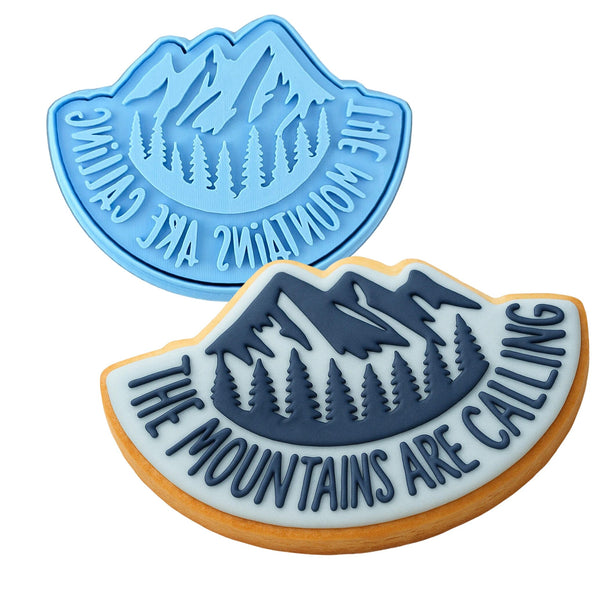 Mountains Are Calling Cookie Cutter | Stamp | Stencil #1 Boys/ Army / Outdoorsman Cookie Cutter Lady 2 Inch Small Cupcake Cutter + Stamp No