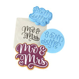 Mr. and Mrs. Cookie Cutter | Stamp | Stencil #1 Wedding / Baby / V Day Cookie Cutter Lady MINI - 2 Inches (5cm) **FULL SET BUNDLE** Cutter + Stamp + Stencil + Debosser **BEST DEAL** 