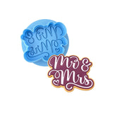 Mr. and Mrs. Cookie Cutter | Stamp | Stencil #1 Wedding / Baby / V Day Cookie Cutter Lady MINI - 2 Inches (5cm) **BUNDLE** Cutter + Debosser 