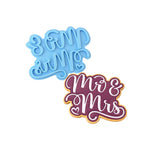 Mr. and Mrs. Cookie Cutter | Stamp | Stencil #1 Wedding / Baby / V Day Cookie Cutter Lady MINI - 2 Inches (5cm) Stamp ONLY 