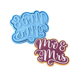 Mr. and Mrs. Cookie Cutter | Stamp | Stencil #1 Wedding / Baby / V Day Cookie Cutter Lady MINI - 2 Inches (5cm) **BUNDLE** Cutter + Stamp 