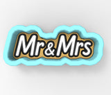 Mr and Mrs Script White Cookie Cutter | Stamp | Stencil - SHARP EDGES - FAST Shipping - Choose Your Own Size! #1