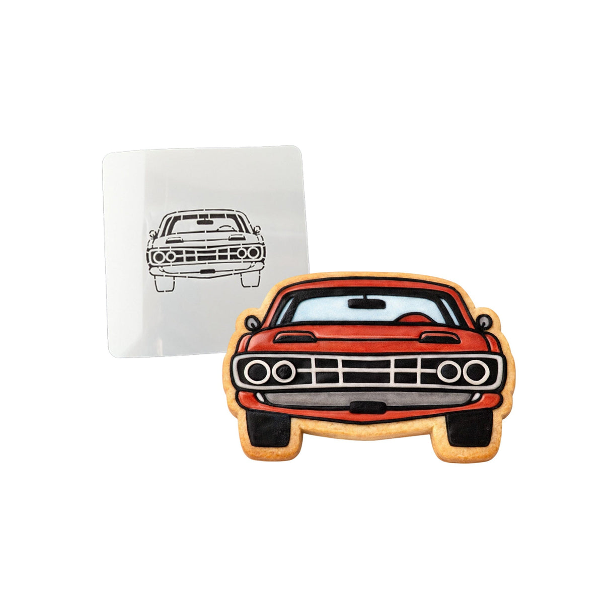 Muscle Car Cookie Cutter | Stamp | Stencil #1 Comic Book / Vehicles Cookie Cutter Lady MINI - 2 Inches (5cm) Stencil ONLY 
