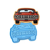 Muscle Car Cookie Cutter | Stamp | Stencil #1 Comic Book / Vehicles Cookie Cutter Lady MINI - 2 Inches (5cm) **BUNDLE** Cutter + Stamp 