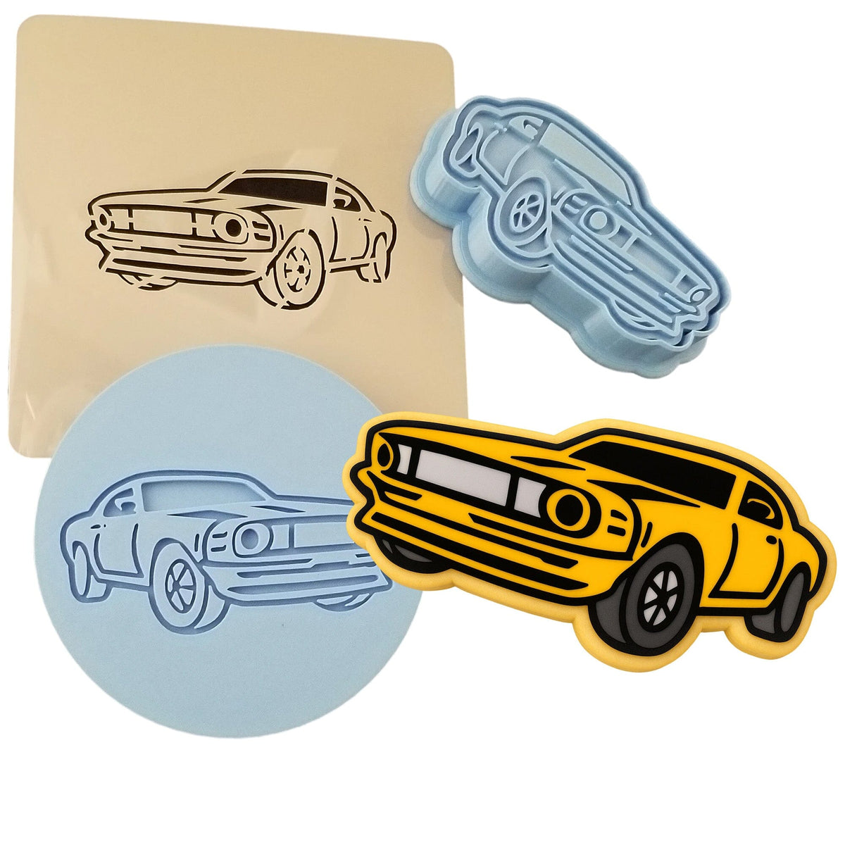 Muscle Car Cookie Cutter | Stamp | Stencil #2 Comic Book / Vehicles Cookie Cutter Lady 
