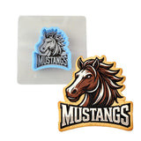 Mustangs Words 2 Cookie Cutter | Stamp | Stencil - SHARP EDGES - FAST Shipping - Choose Your Own Size! #1 Cookie Cutter Lady LITTLE - 3 Inches (7.62cm) **BUNDLE** Cutter + Stencil 