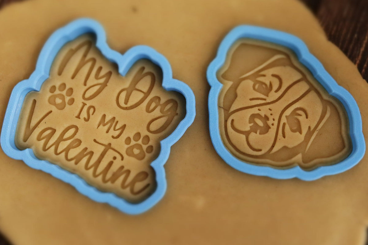 My Dog is My Valentine Cookie Cutter | Stamp | Stencil #1 Wedding / Baby / V Day Cookie Cutter Lady 