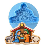 Nativity Scene 3c Cookie Cutter | Stamp | Stencil - SHARP EDGES - FAST Shipping - Choose Your Own Size! #1 Cookie Cutter Lady LITTLE - 3 Inches (7.62cm) **BUNDLE** Cutter + Debosser 