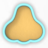 a cookie shaped like a cloud on a white background