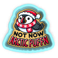 a penguin wearing a santa hat and scarf