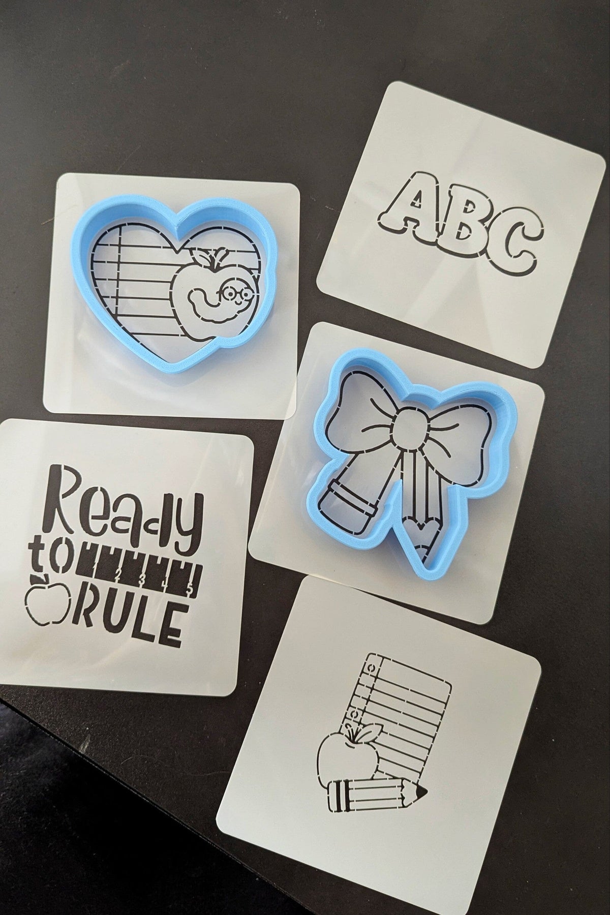 Notepad Apple Heart 1 Cookie Cutter | Stamp | Stencil - SHARP EDGES - FAST Shipping - Choose Your Own Size! #1 Cookie Cutter Lady 