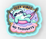 a sticker with a slotty sleeping on a hammock