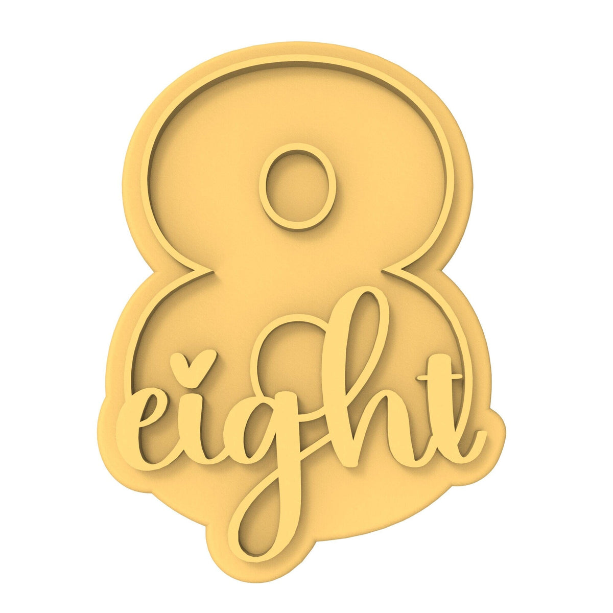 Number Eight Birthday Cookie Cutter | Stamp | Stencil Cookie Cutter Lady 