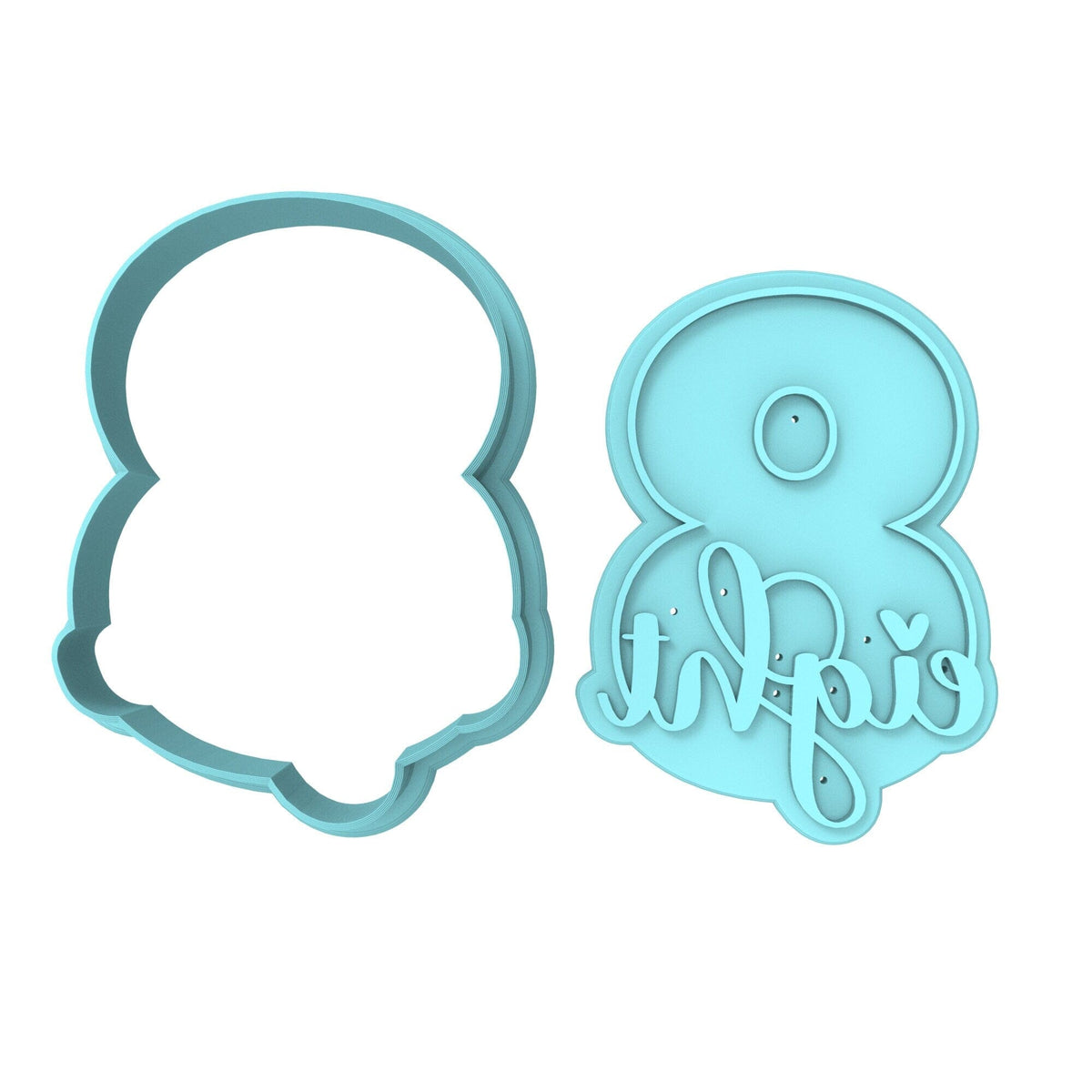 Number Eight Birthday Cookie Cutter | Stamp | Stencil Cookie Cutter Lady 
