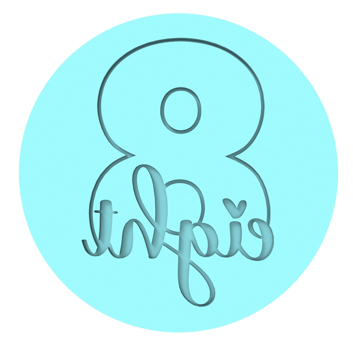 Number Eight Birthday Cookie Cutter | Stamp | Stencil Cookie Cutter Lady 