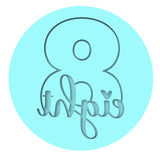 Number Eight Birthday Cookie Cutter | Stamp | Stencil Cookie Cutter Lady 