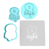 Number Eight Birthday Cookie Cutter | Stamp | Stencil Cookie Cutter Lady 