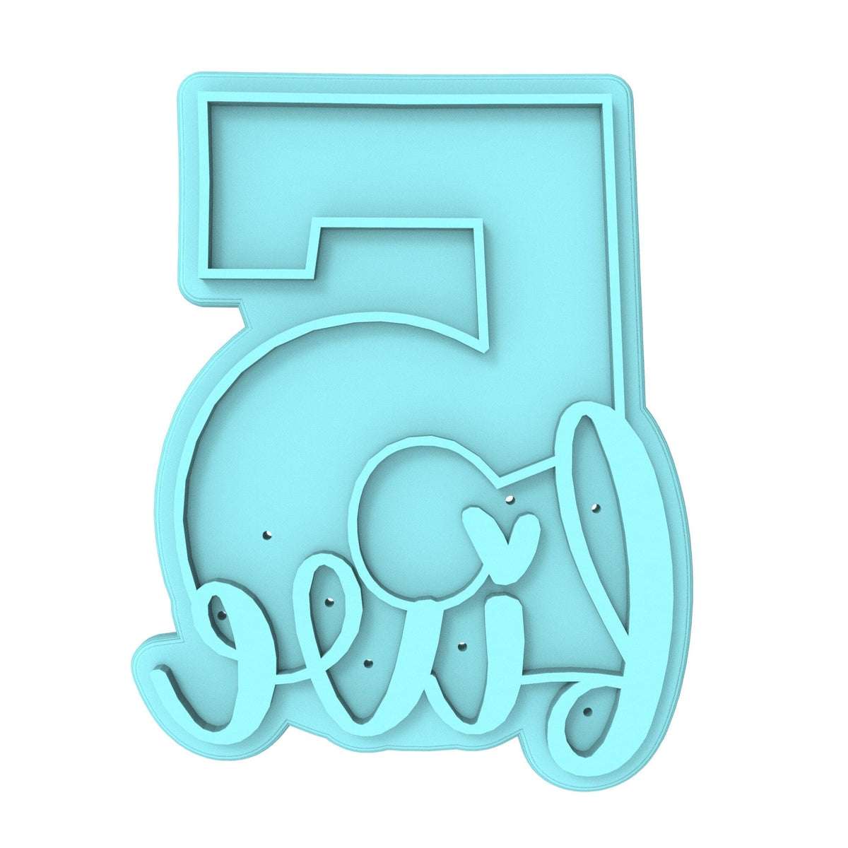 Number Five Birthday Cookie Cutter | Stamp | Stencil Cookie Cutter Lady 