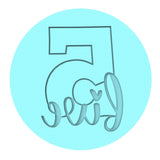 Number Five Birthday Cookie Cutter | Stamp | Stencil Cookie Cutter Lady 