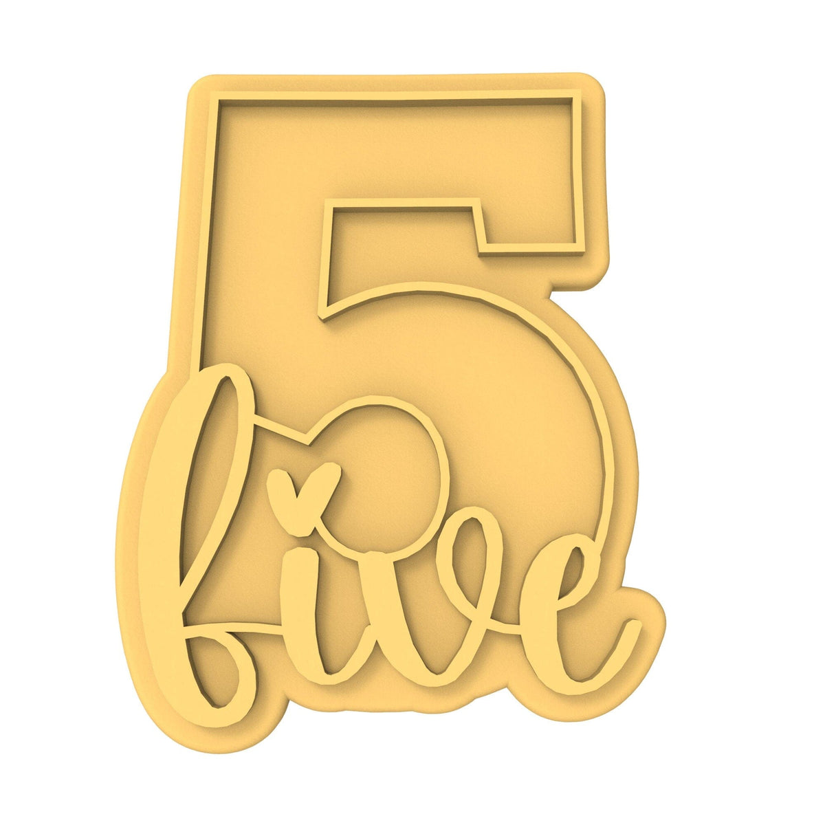 Number Five Birthday Cookie Cutter | Stamp | Stencil Cookie Cutter Lady 