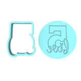 Number Five Birthday Cookie Cutter | Stamp | Stencil Cookie Cutter Lady 