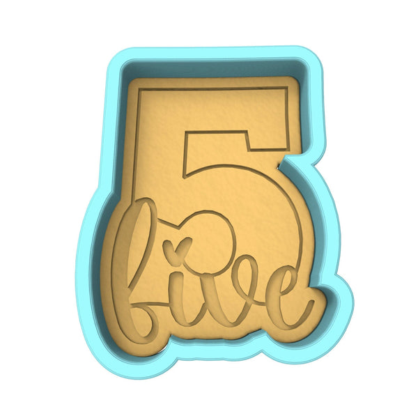 Number Five Birthday Cookie Cutter | Stamp | Stencil Cookie Cutter Lady 