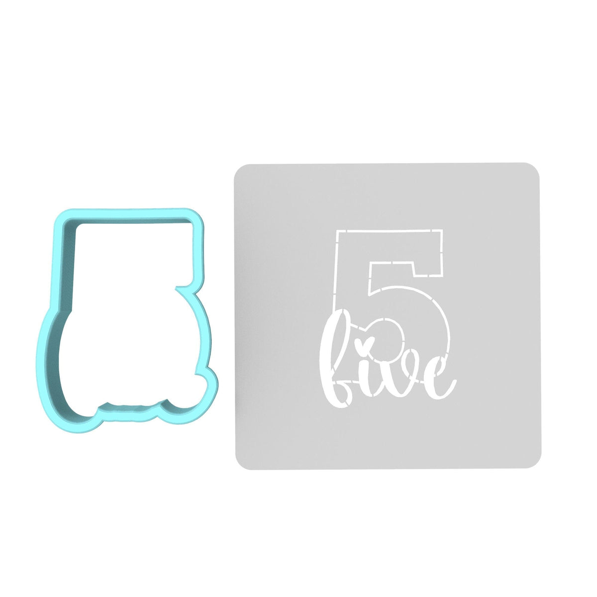 Number Five Birthday Cookie Cutter | Stamp | Stencil Cookie Cutter Lady 
