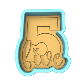 Number Five Cookie Cutter | Stamp | Stencil birthday Cookie Cutter Lady 