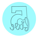 Number Five Cookie Cutter | Stamp | Stencil birthday Cookie Cutter Lady MINI - 2 Inches (5cm) Debosser ONLY 