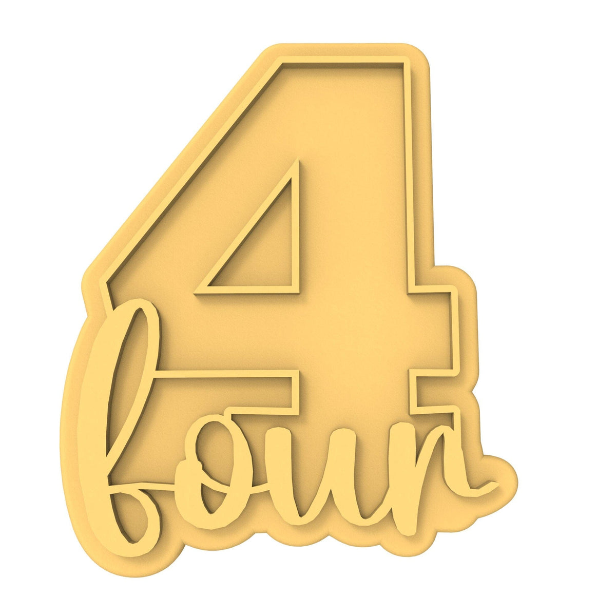 Number Four Birthday Cookie Cutter | Stamp | Stencil Cookie Cutter Lady 