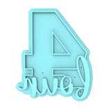 Number Four Birthday Cookie Cutter | Stamp | Stencil Cookie Cutter Lady 