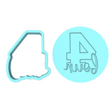 Number Four Birthday Cookie Cutter | Stamp | Stencil Cookie Cutter Lady 