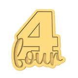 Number Four Cookie Cutter | Stamp | Stencil birthday Cookie Cutter Lady 
