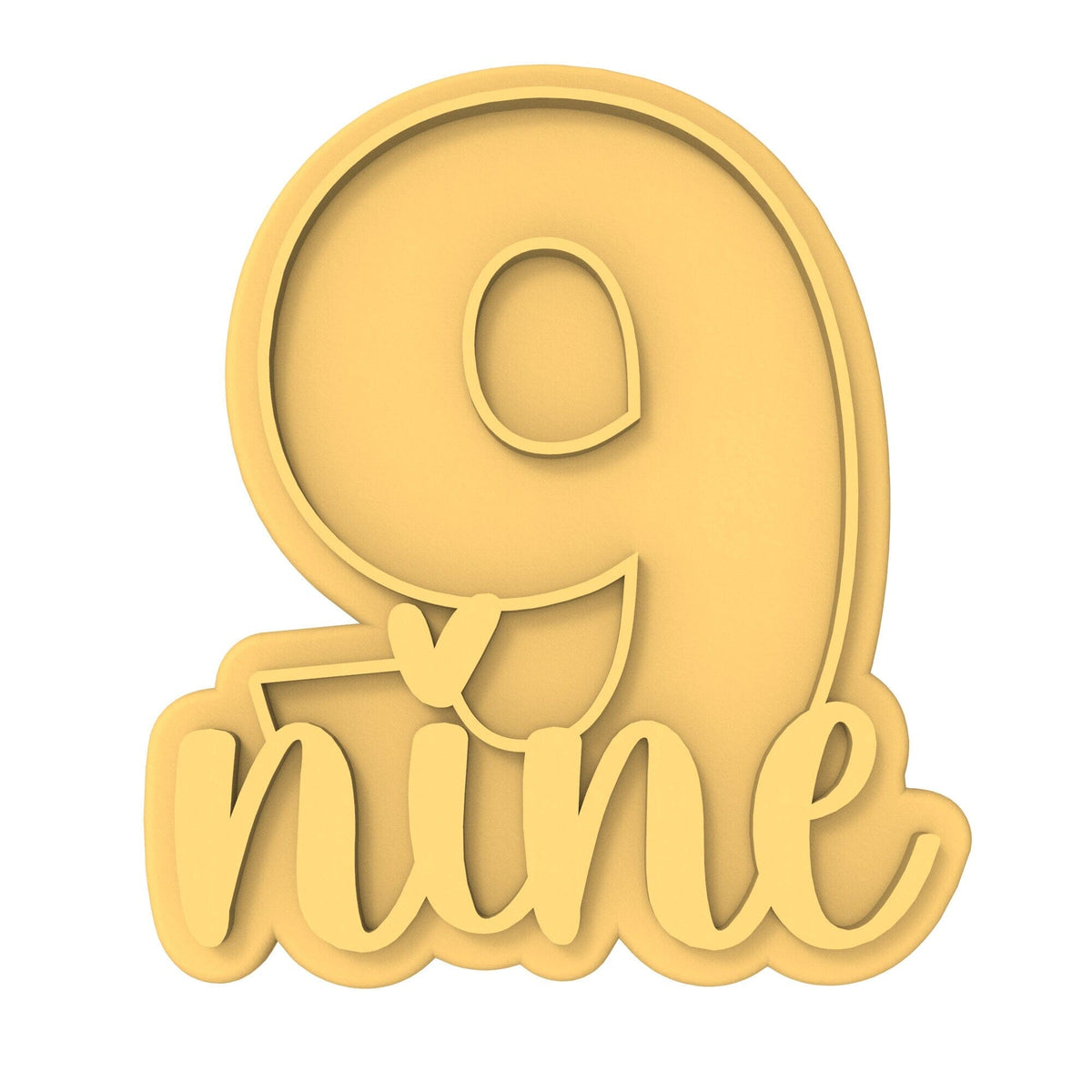 Number Nine Birthday Cookie Cutter | Stamp | Stencil Cookie Cutter Lady 