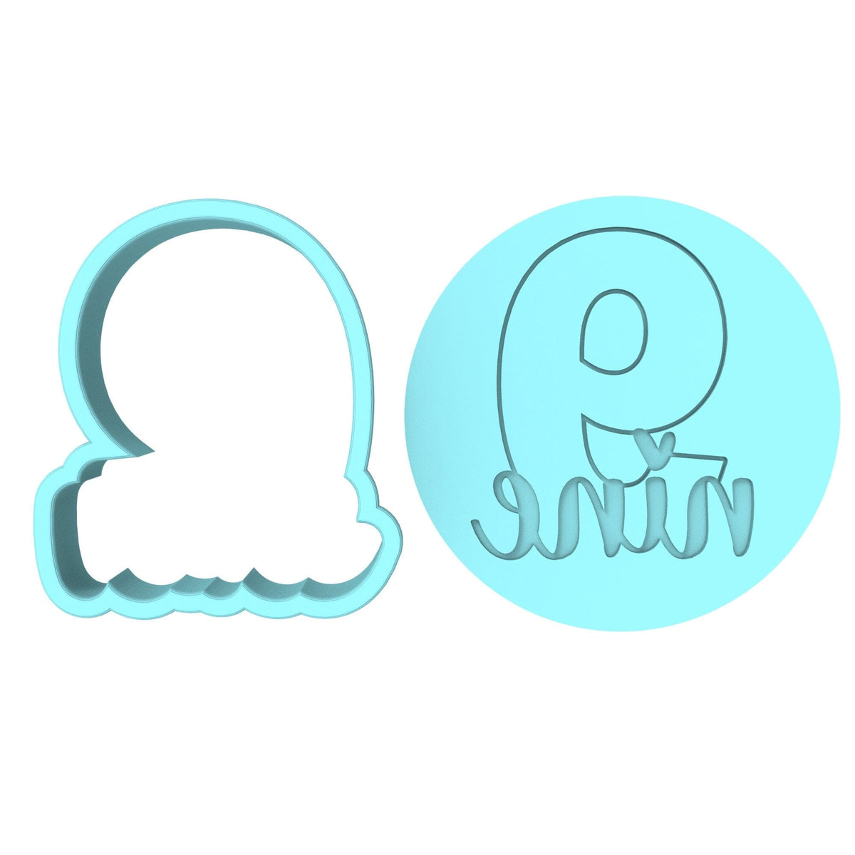 Number Nine Birthday Cookie Cutter | Stamp | Stencil Cookie Cutter Lady 