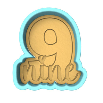 Number Nine Cookie Cutter | Stamp | Stencil birthday Cookie Cutter Lady 