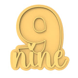 Number Nine Cookie Cutter | Stamp | Stencil birthday Cookie Cutter Lady 