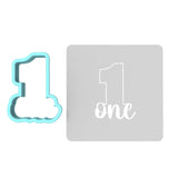 Number One Cookie Cutter | Stamp | Stencil birthday Cookie Cutter Lady MINI - 2 Inches (5cm) **BUNDLE** Cutter + Stencil
