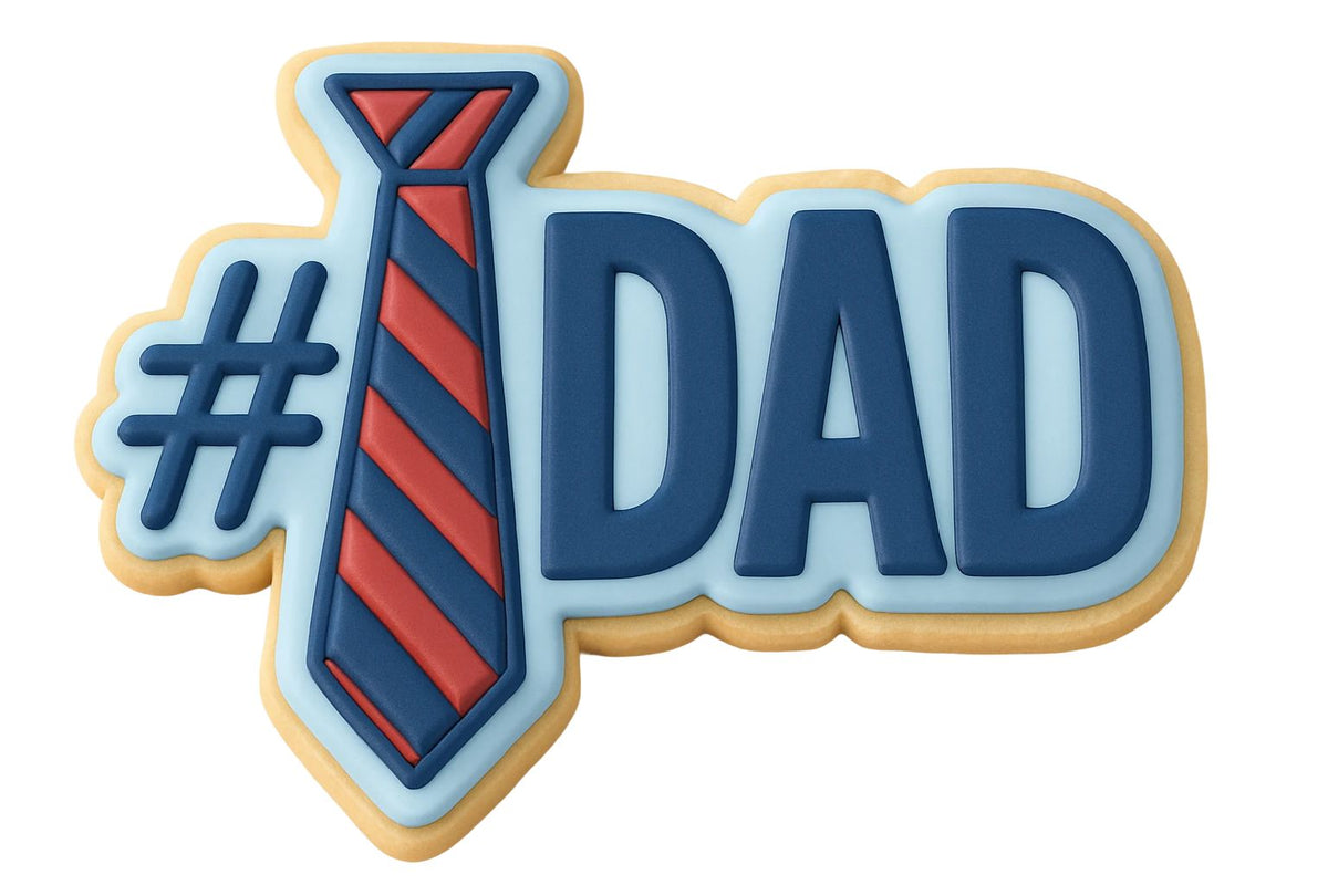 Number One Dad Tie Cookie Cutter | Stamp | Stencil #1 Mom / Dad / Bday / Party Cookie Cutter Lady 