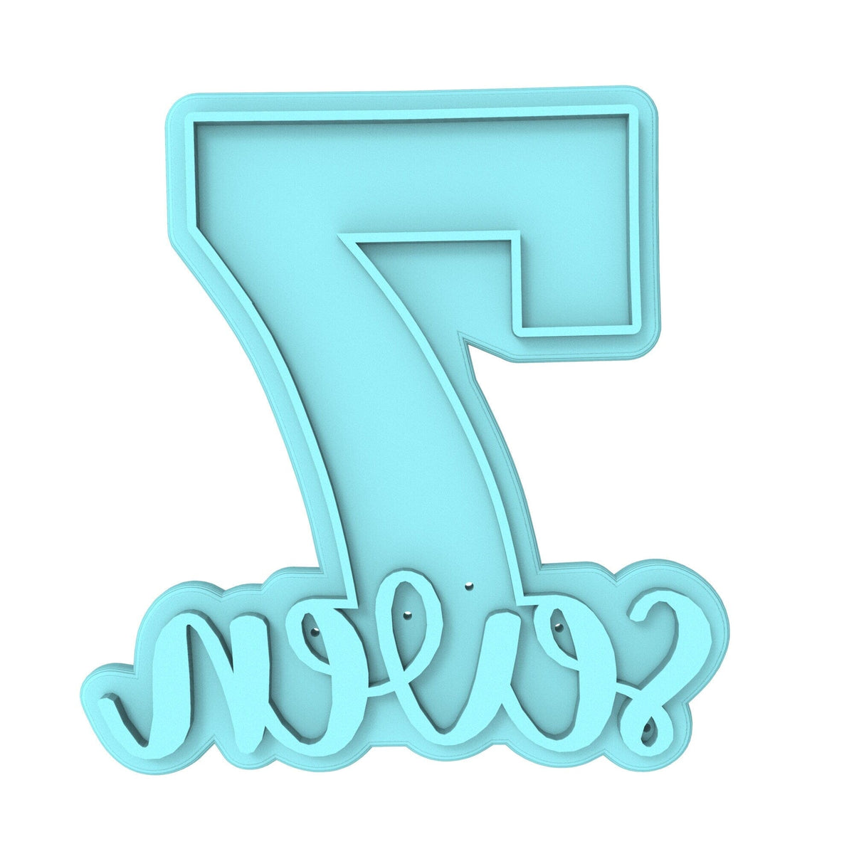 Number Seven Birthday Cookie Cutter | Stamp | Stencil Cookie Cutter Lady 